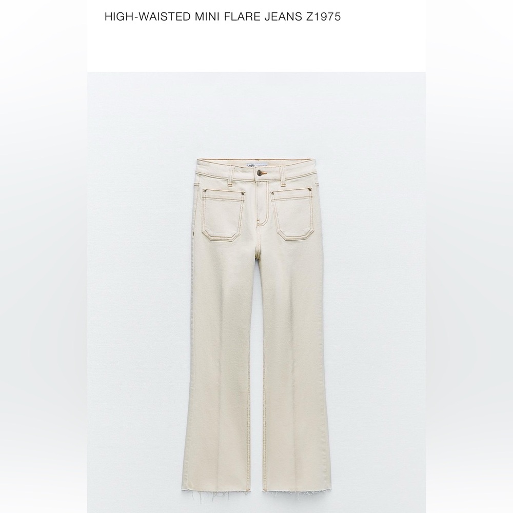 Zara High-Waisted Mini Flare Jeans